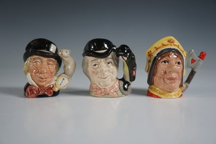 3pc Royal Doulton Miniature Character Jugs