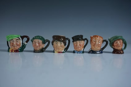 Royal Doulton Set of Six Miniature Character Jugs
