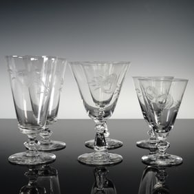 6pc Glastonbury Lotus Glasses, Arbor Rose