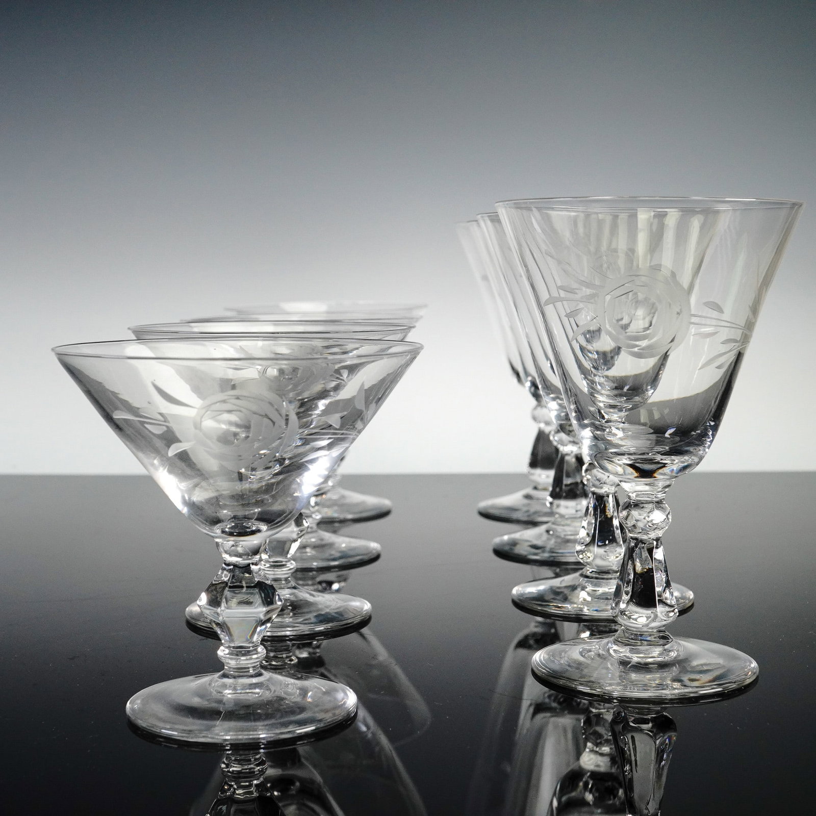 8pc Glastonbury Lotus Glasses, Arbor Rose (1 of 2)