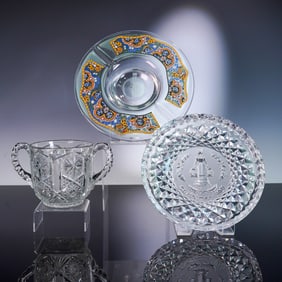 3pc Glass Serveware Lot