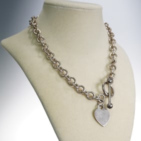Blue Nile Sterling Silver Cable Chain Heart Necklace