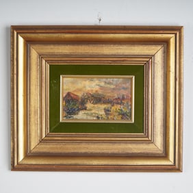 Ronald Ossory Dunlop RA (Attr.) Original Oil on Board, Landscape w/ Cottage