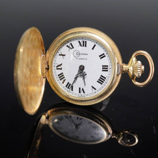 Jewels Incabloc Marcel 17 Jewel Pocket Watch Kaltron Incabloc 17