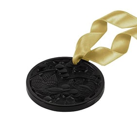 Lalique Crystal Merles Raisins Black Christmas Ornament