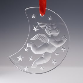 Lalique Crystal Ornament 1998 Christmas Angel