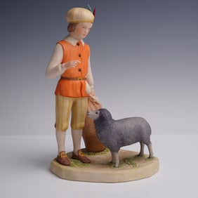 Cybis Porcelain Figurine of Boy with Sheep
