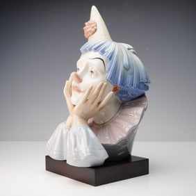 Lladro Porcelain Bust, Jester with Base 01005129