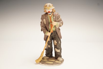 Flambro Emmett Kelly Jr. Figurine, Street Sweeper Limited Edition