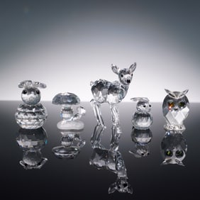 5pc Swarovski Forest Animal Figurines