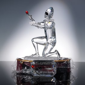 Swarovski Crystal Harlequin Figurine with Display and Plaque
