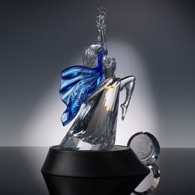 3pc Swarovski Crystal Figurine, Isadora, Plaque, and Base