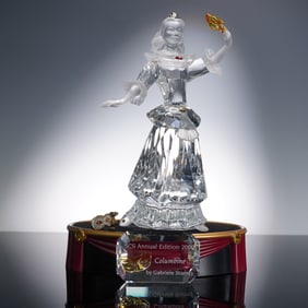 4pc Swarovski Crystal Columbine Figurine with Display and Plaque