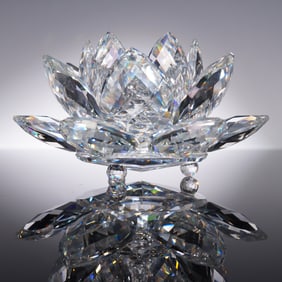 Swarovski Silver Crystal Candle Holder, Waterlily, Large, 119747
