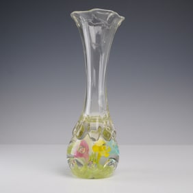 Art Glass Vase with Internal Floral Decoration