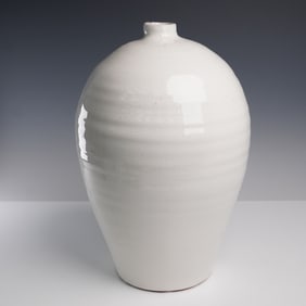 Modern White Glazed Stoneware Vase