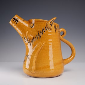 Contemporary Welsh Studio Pottery Zoomorphic Pitcher, Y Mochyn Gwyllt