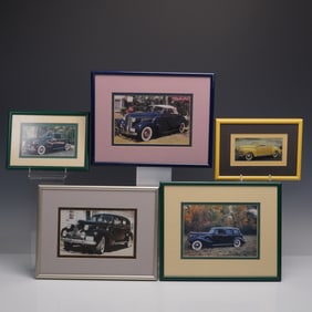 5pc Group of Framed Classic Car Photographs