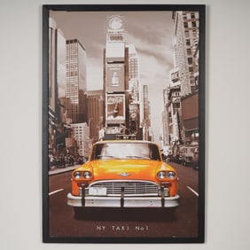 Framed NY Taxi No. 1 Times Square Poster