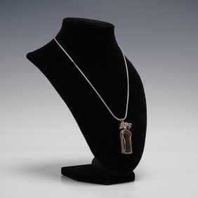 Sterling Silver Necklace with Ornate Wire-Wrapped Pendant