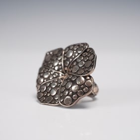 John Hardy Sterling Silver Frangipani Dot Ring