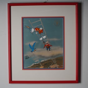 Friz Freleng Signed Bugs Bunny & Yosemite Sam Animation Cel
