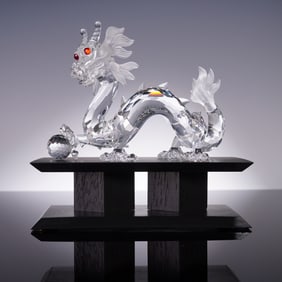 Swarovski Crystal 1997 Annual Edition Figurine, The Dragon with Base