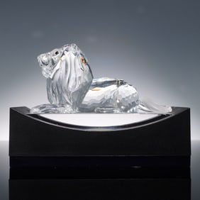 Swarovski Annual Edition 1995 Crystal Lion Figurine with Base