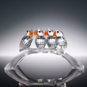 Swarovski Crystal Figurine, Lovebirds Baby 199123