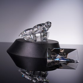 Swarovski Crystal Figurine, Save Me, with Original Box, Base & Plaque