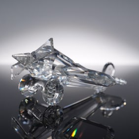 Swarovski Crystal Airplane Figurine with Original Box