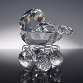 Swarovski Crystal Baby Carriage Figurine with Original Box