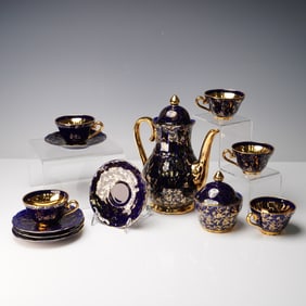13pc M.K. Bavaria Echt Cobalt Blue Porcelain Tea Set