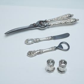 5pc Sterling Handled Bar & Table Accessories