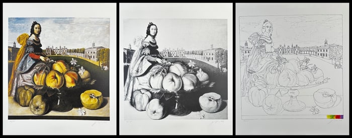Josef Levi (American 1938) 3 Still Lifes w/ Zurbaran
