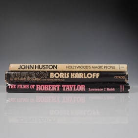 3pc Vintage Hollywood Film Books " Robert Taylor, Boris Karloff & John Hust