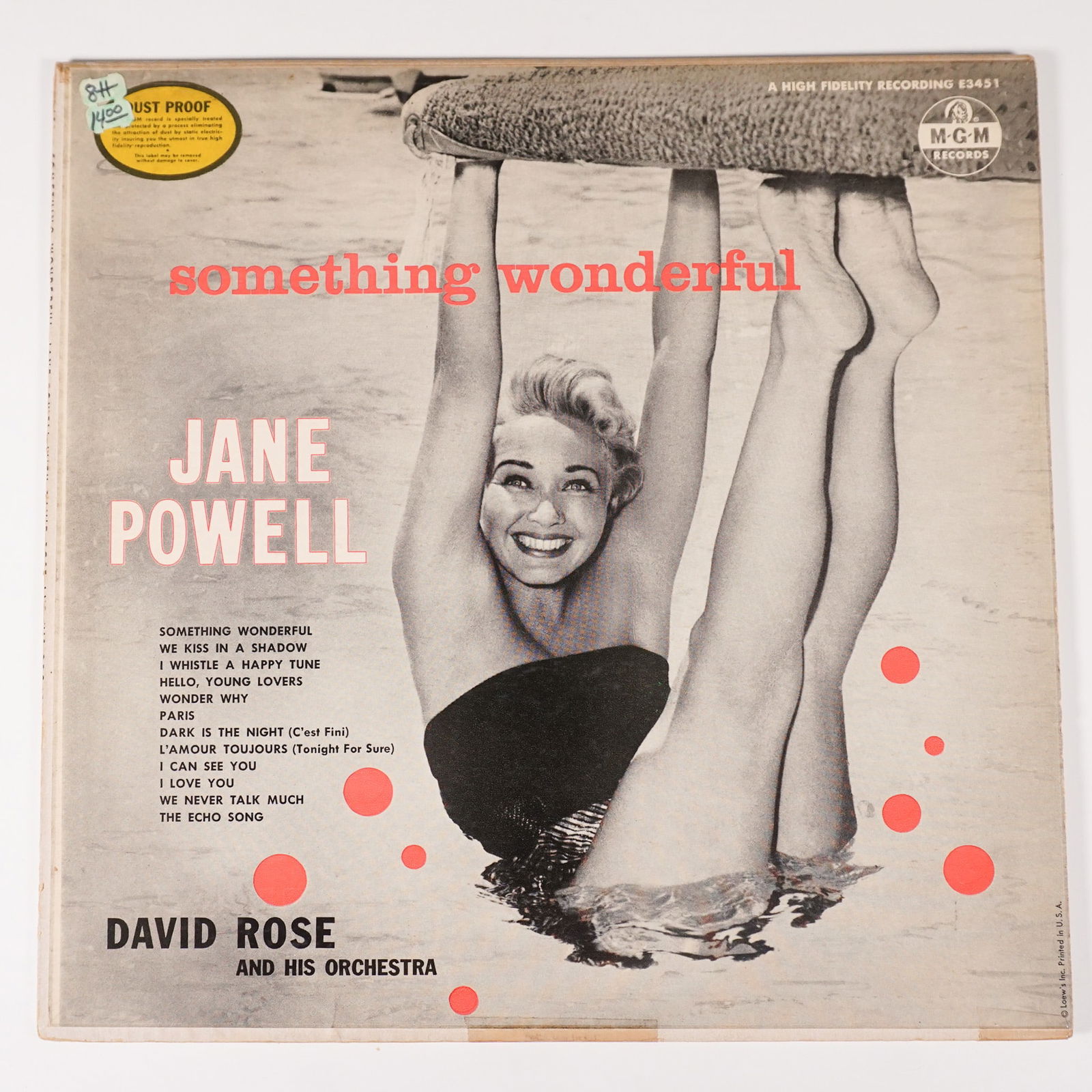 Jane Powell with David Rose & His Orchestra Something Wonderful Vinyl LP (1 of 3)