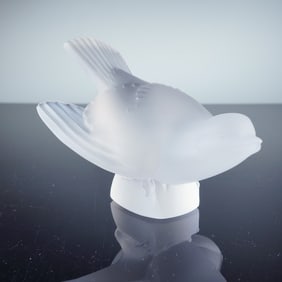 Lalique Crystal Figurine, Sparrow Moineau
