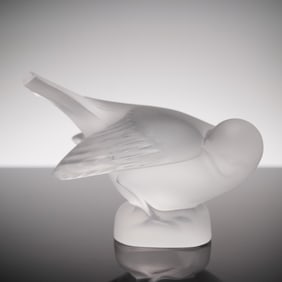 Lalique Crystal Sparrow Figurine