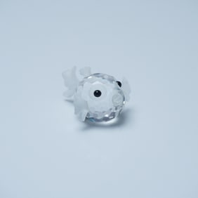 Swarovski Silver Crystal Figurine, Mini Blowfish