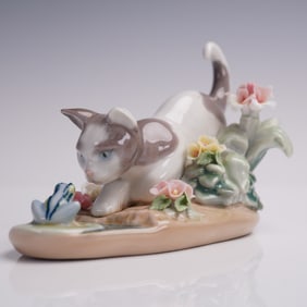 Lladro Porcelain Figurine, Kitty Confrontation, 1442