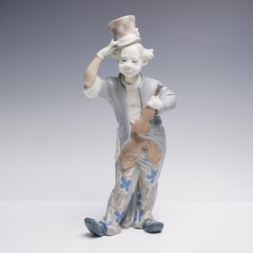 Lladro Porcelain Figurine, Clown with Violin 1001126