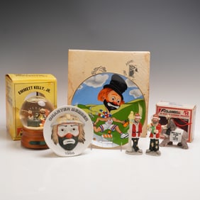 6pc Emmett Kelly Jr. & Freddie Clown Collectibles, Plates & Ornaments
