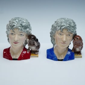 2pc Royal Doulton Medium Character Jug, Louise Irvine