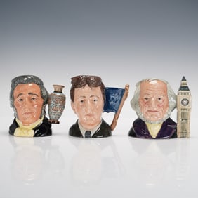 3pc Royal Doulton Small Character Jugs, John, Michael & Sir Henry Doulton