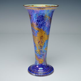 Wedgwood Fairyland Lustre Trumpet Vase, Celestial Dragon Z4829