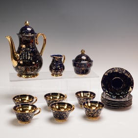 15pc Echt Cobalt Porcelain Tea Set, MK Bavaria 28