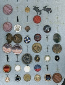 A selection of assorted material Stud buttons