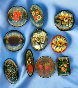 A selection of incredible Russian :Lacquer Pins