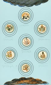 A set of colorful Satsuma Buttons